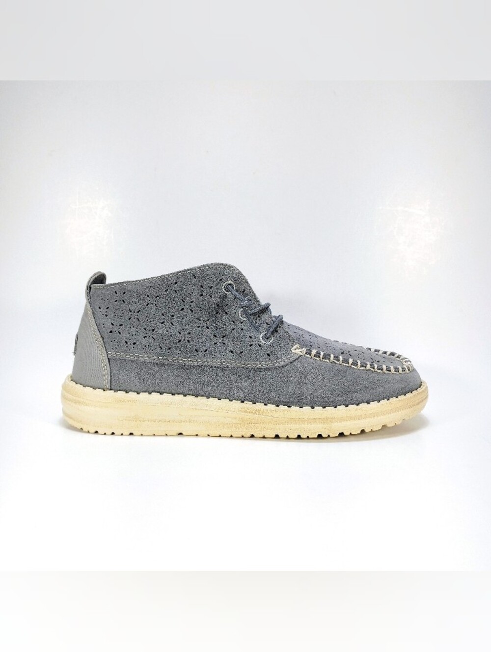 Hey Dude Wendy Mid Suede Boho Womens 6 Grey Suede Slip On Sneakers